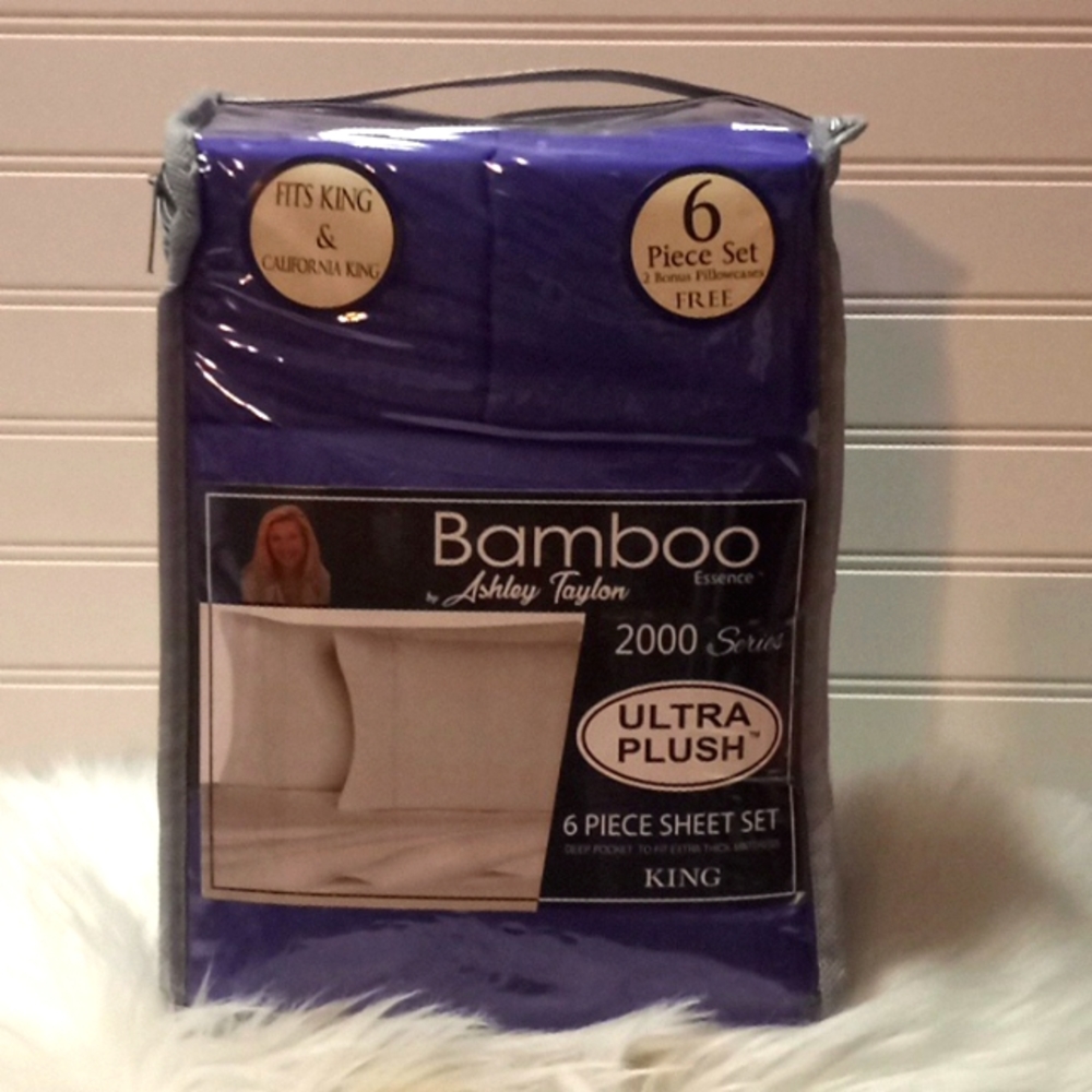 Bamboo Essence King Size  Purple-  6 Piece Sheet Set - Picture 10 of 10